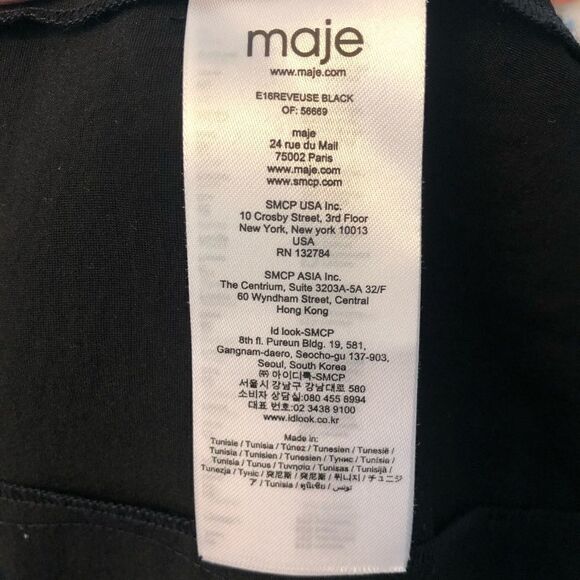 Maje Black Cotton Blend Wrap w/ Belt Mini Dress - Picture 14 of 16